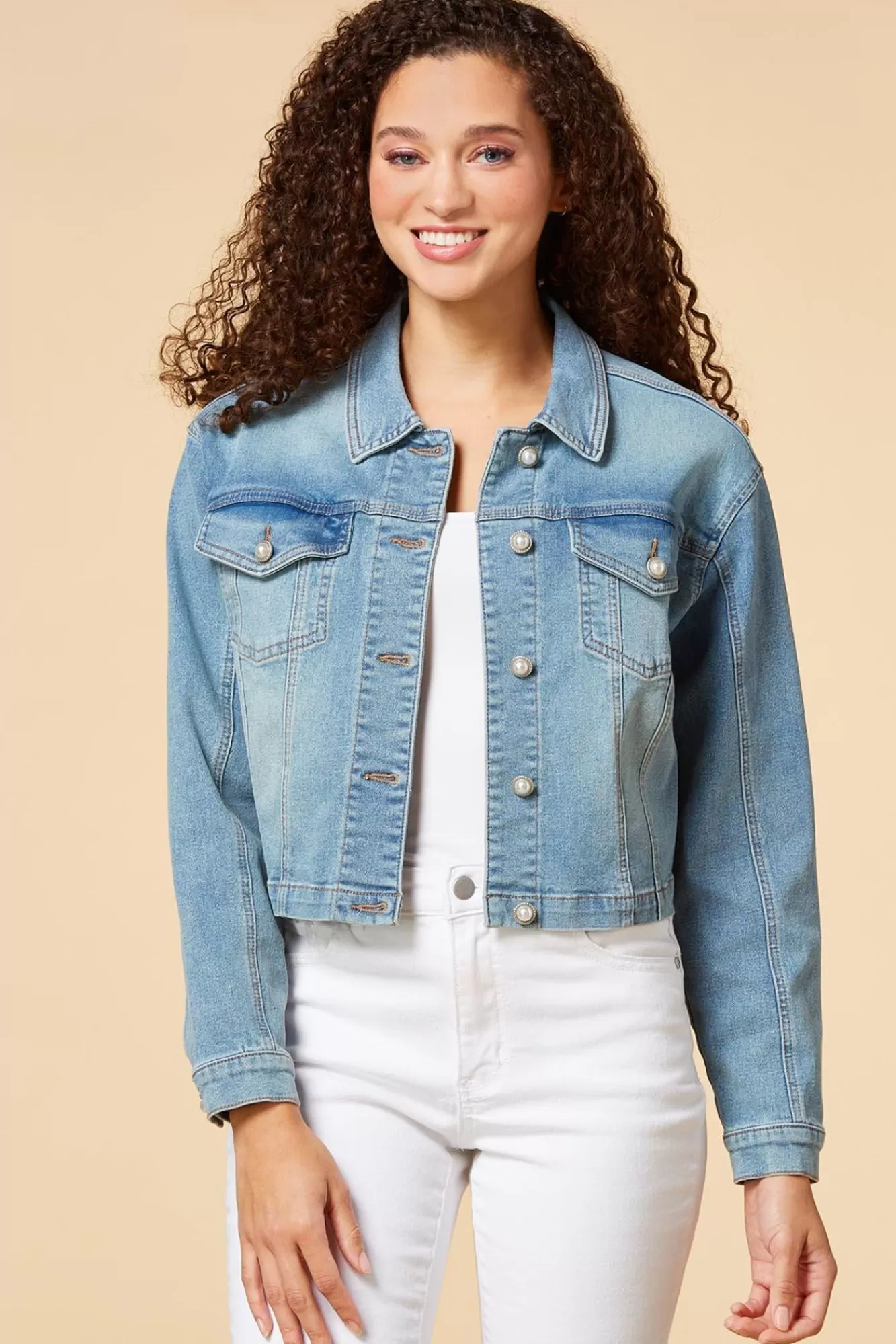 Women Versona Pearly Girl Denim Jacket