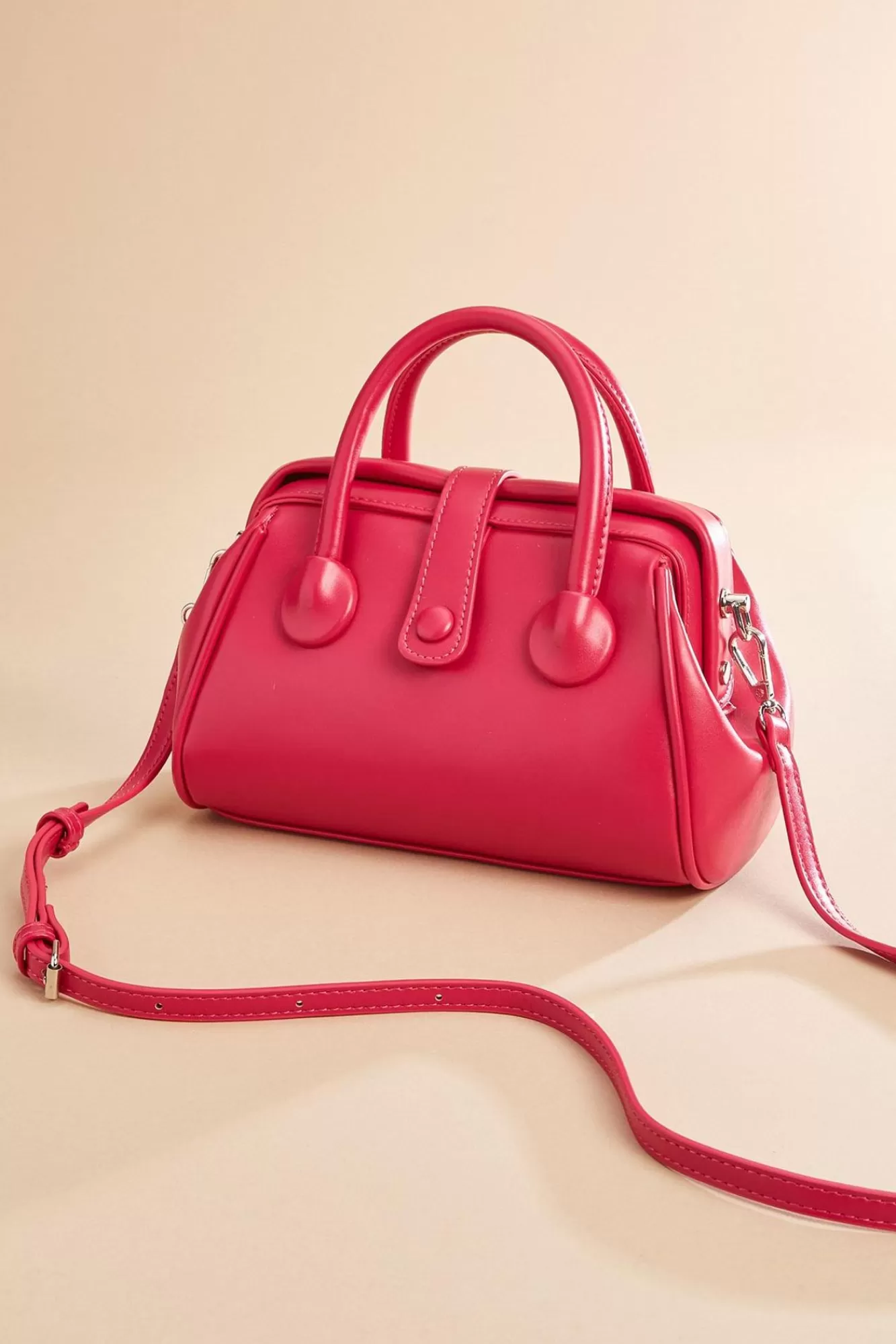 Women Versona Pink Faux Leather Satchel