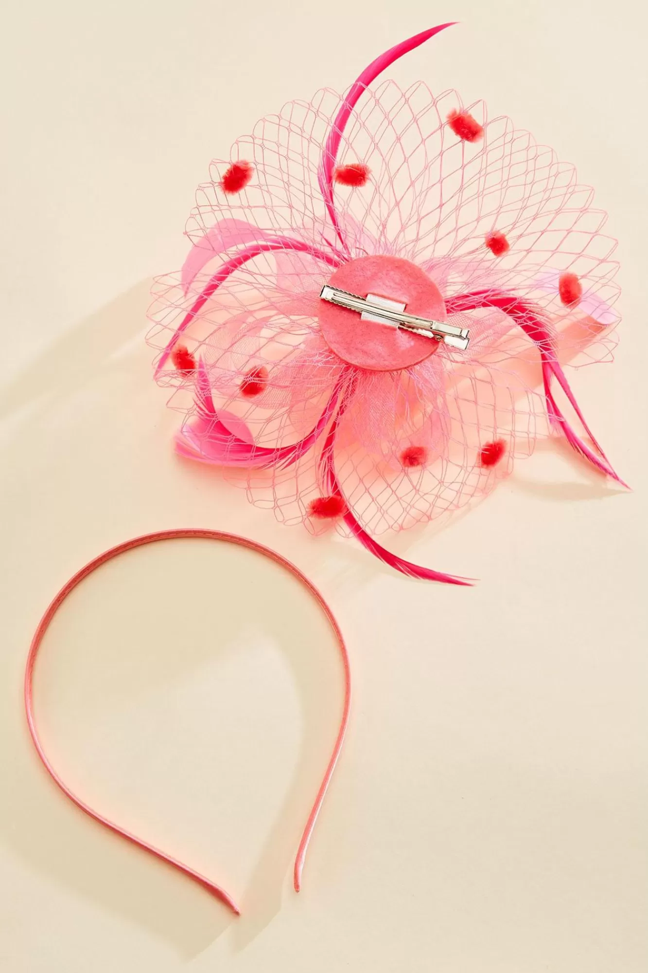 Women Versona Pink Rose Fascinator