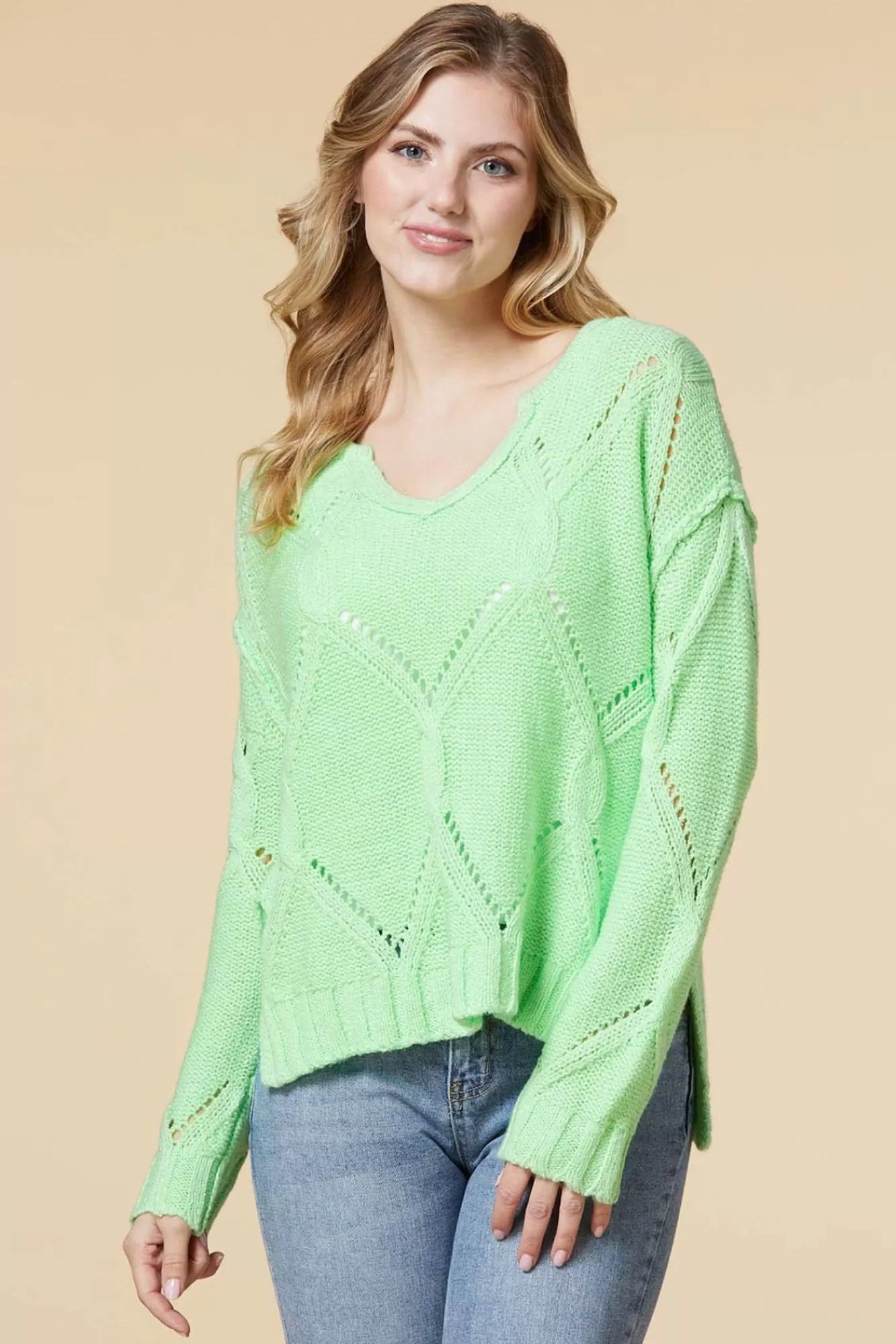 Women Versona Pistachio Party Sweater