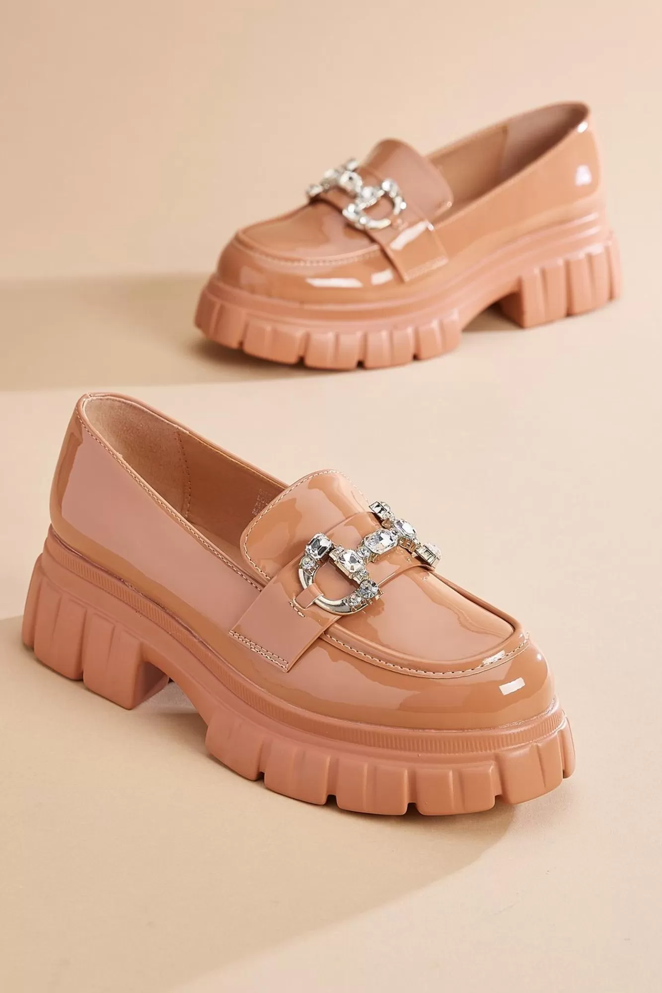 Women Versona Platform Patent Bling Loafers