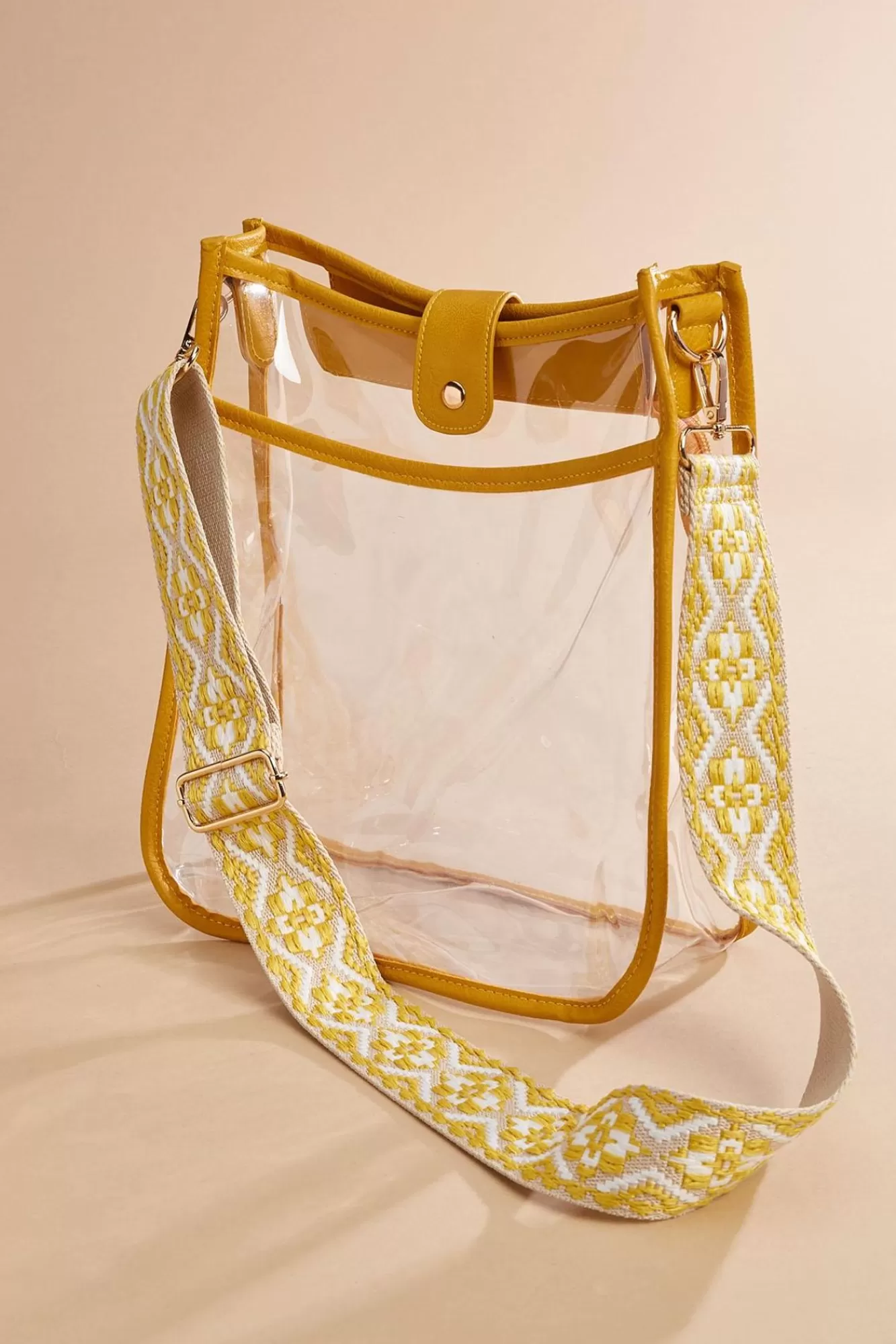 Women Versona Printed Strap Clear Bag