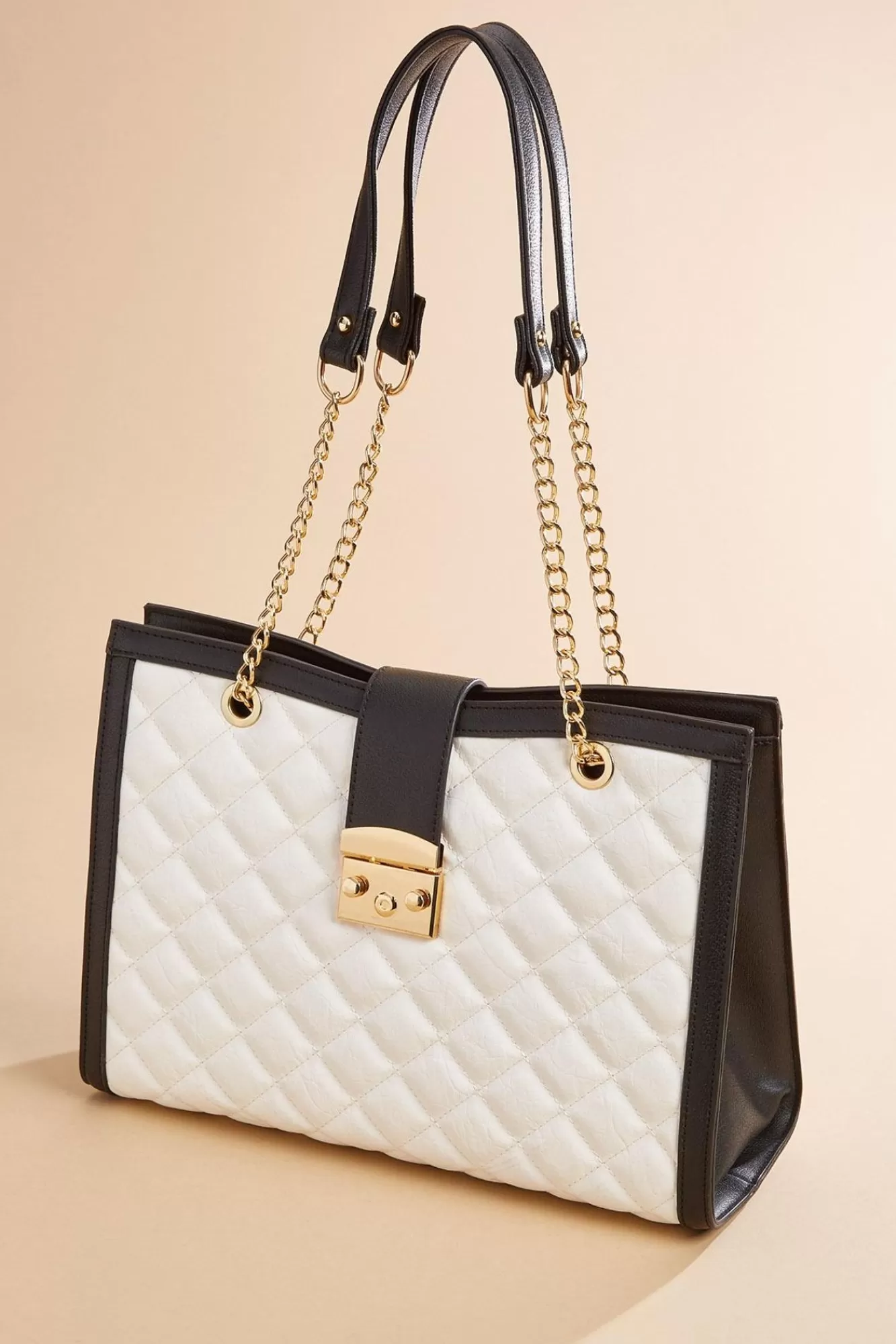 Women Versona Quilted Colorblock Contrast Satchel