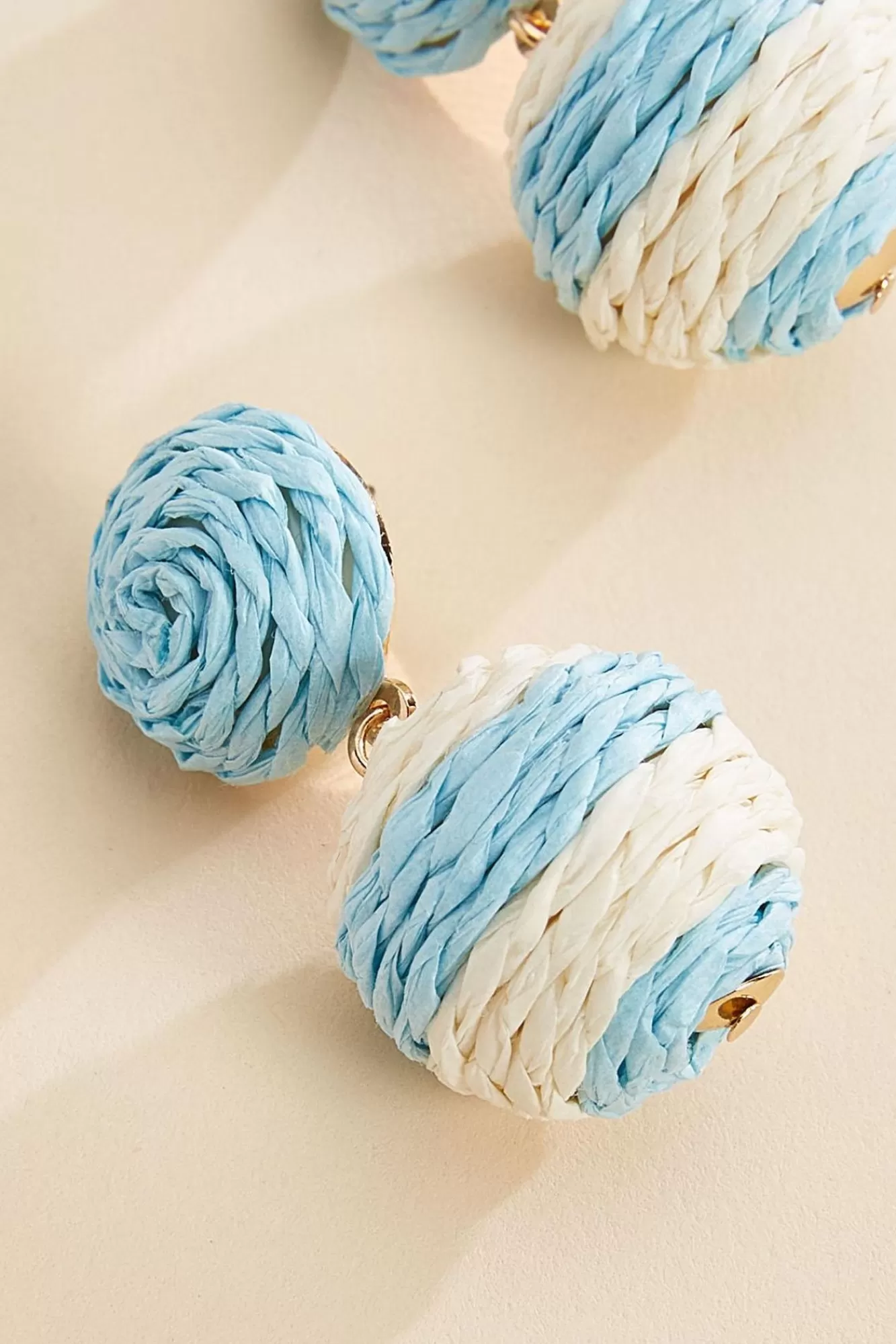 Women Versona Raffia Ball Earrings