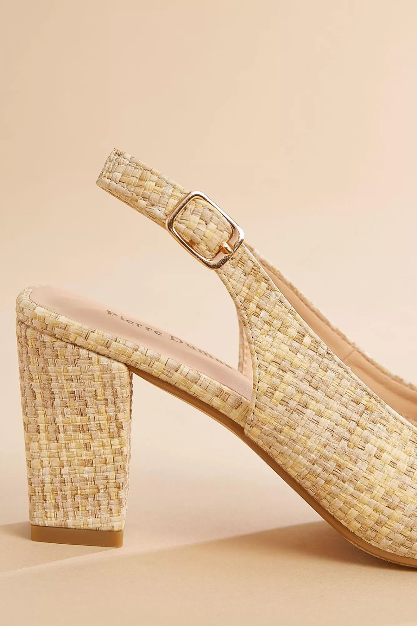 Women Versona Raffia Effect Slingback Heels