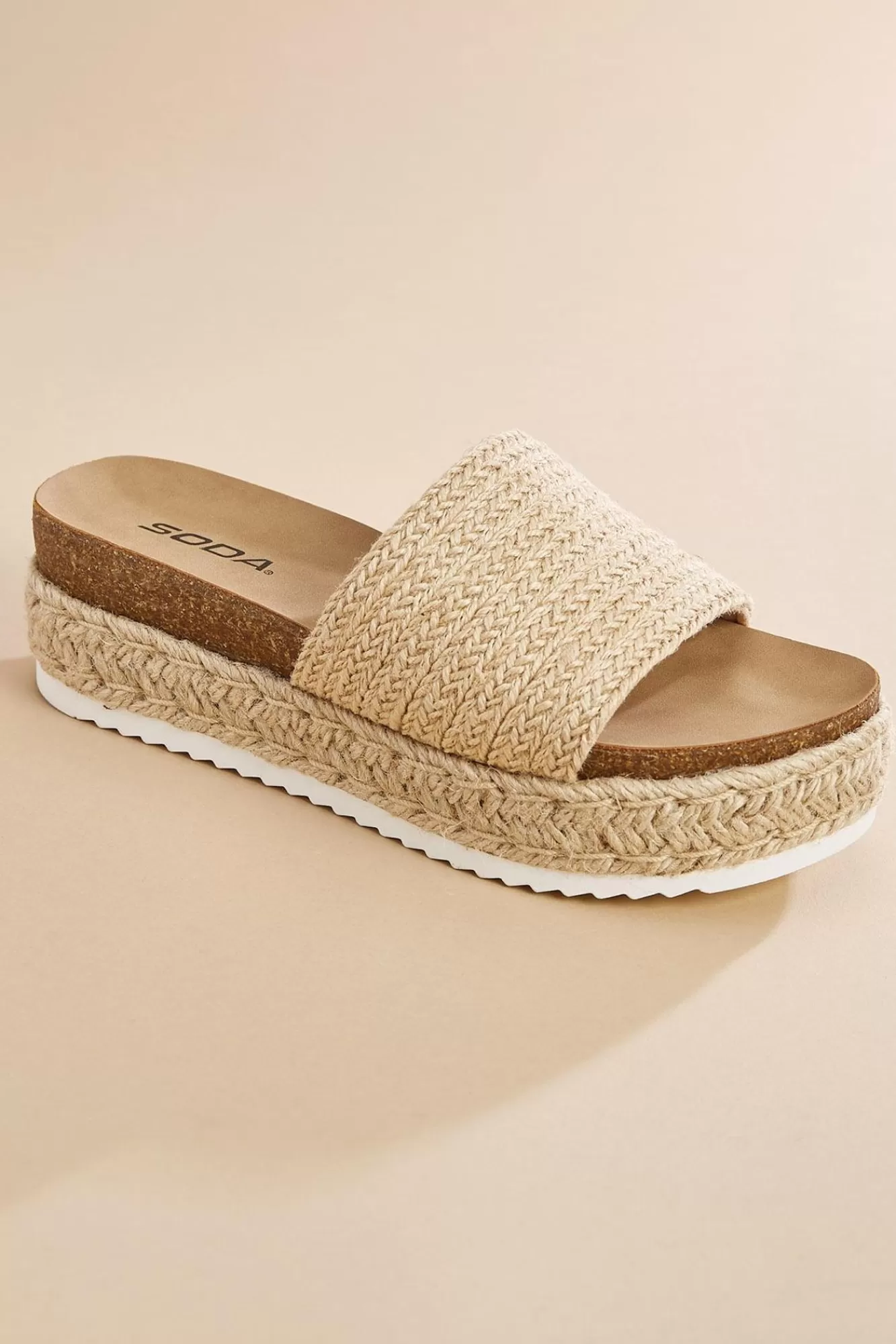 Women Versona Raffia Wrapped Flatform Sandals