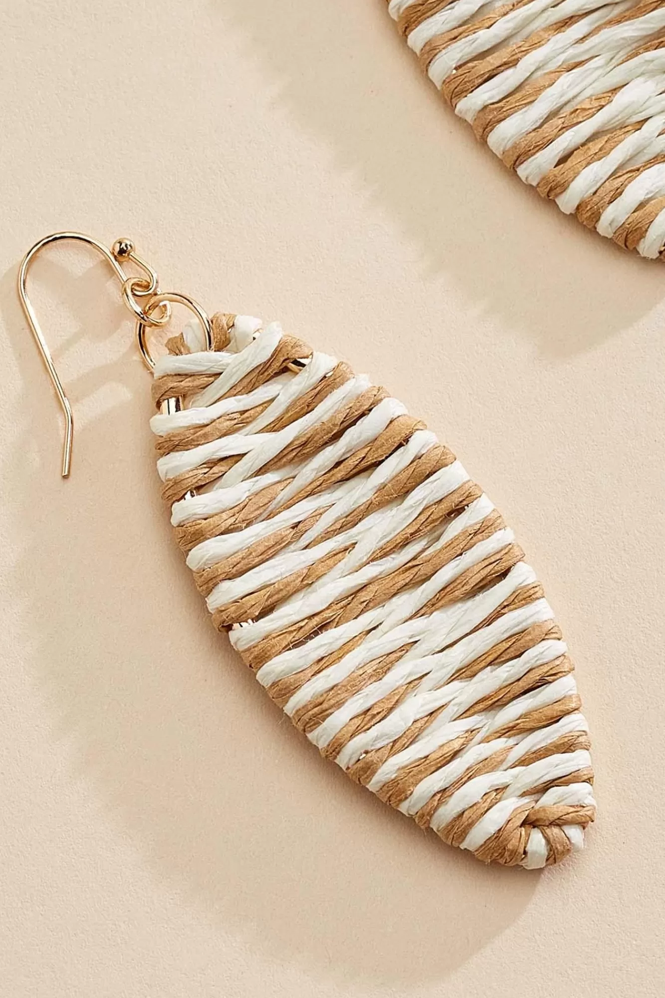 Women Versona Raffia Wrapped Tear Earrings