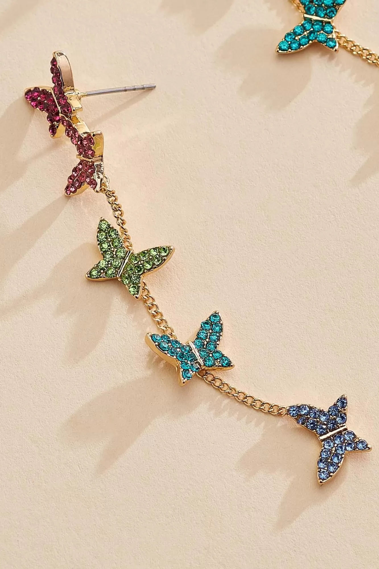 Women Versona Rhinestone Butterfly Earrings