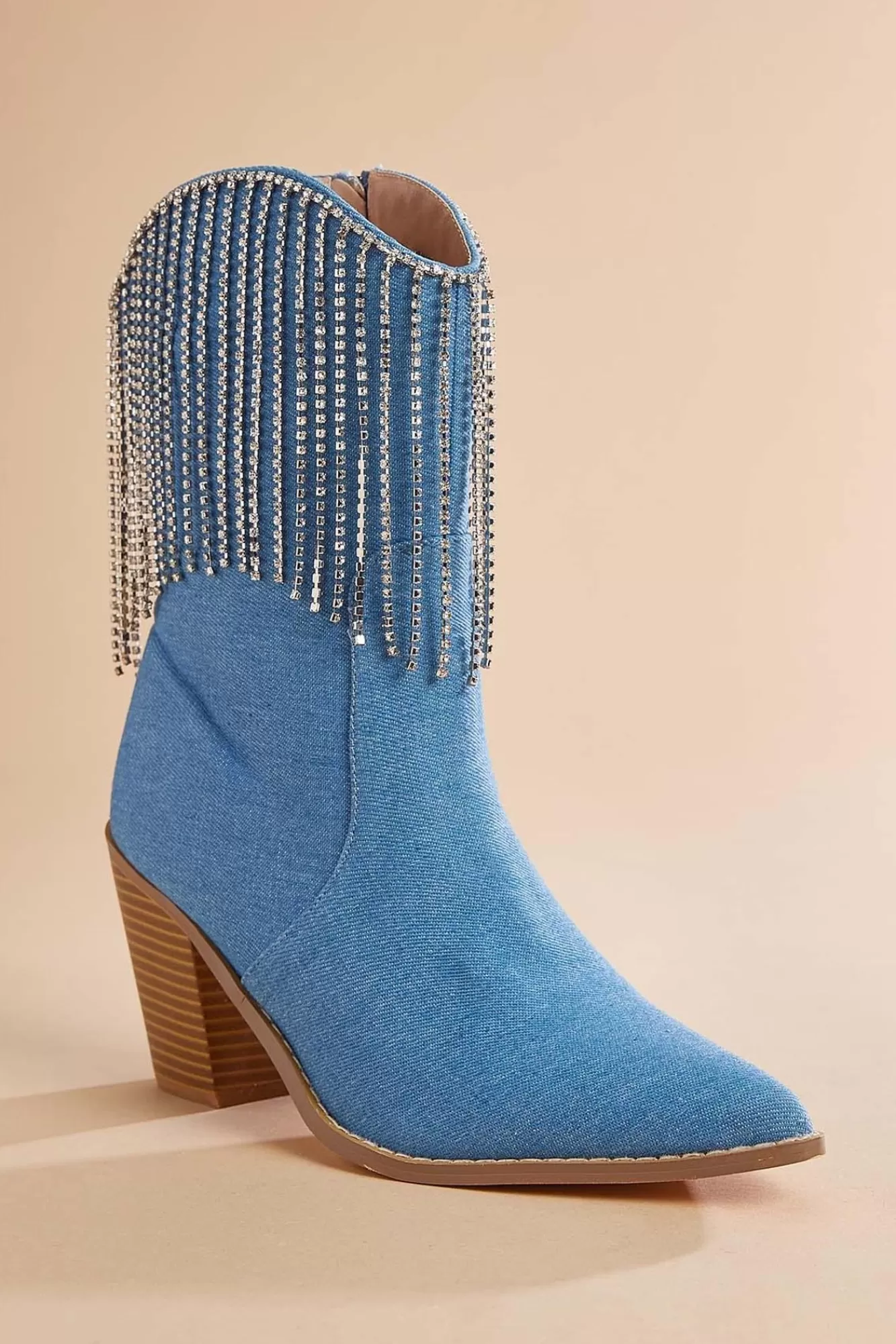 Women Versona Rhinestone Fringe Boots