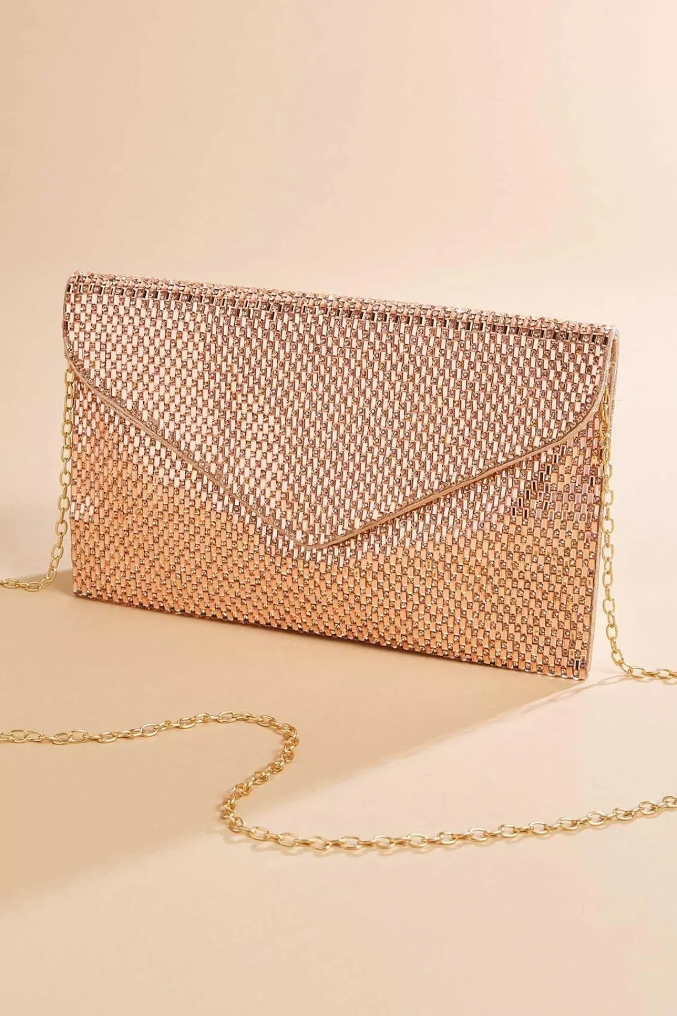 Women Versona Rose Gold Mesh Crossbody