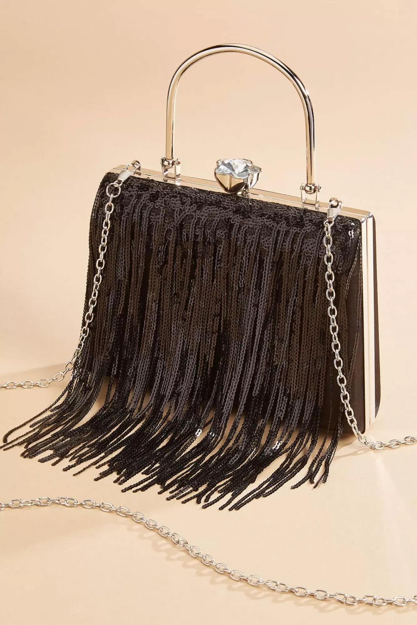 Women Versona Sequin Fringe Crossbody