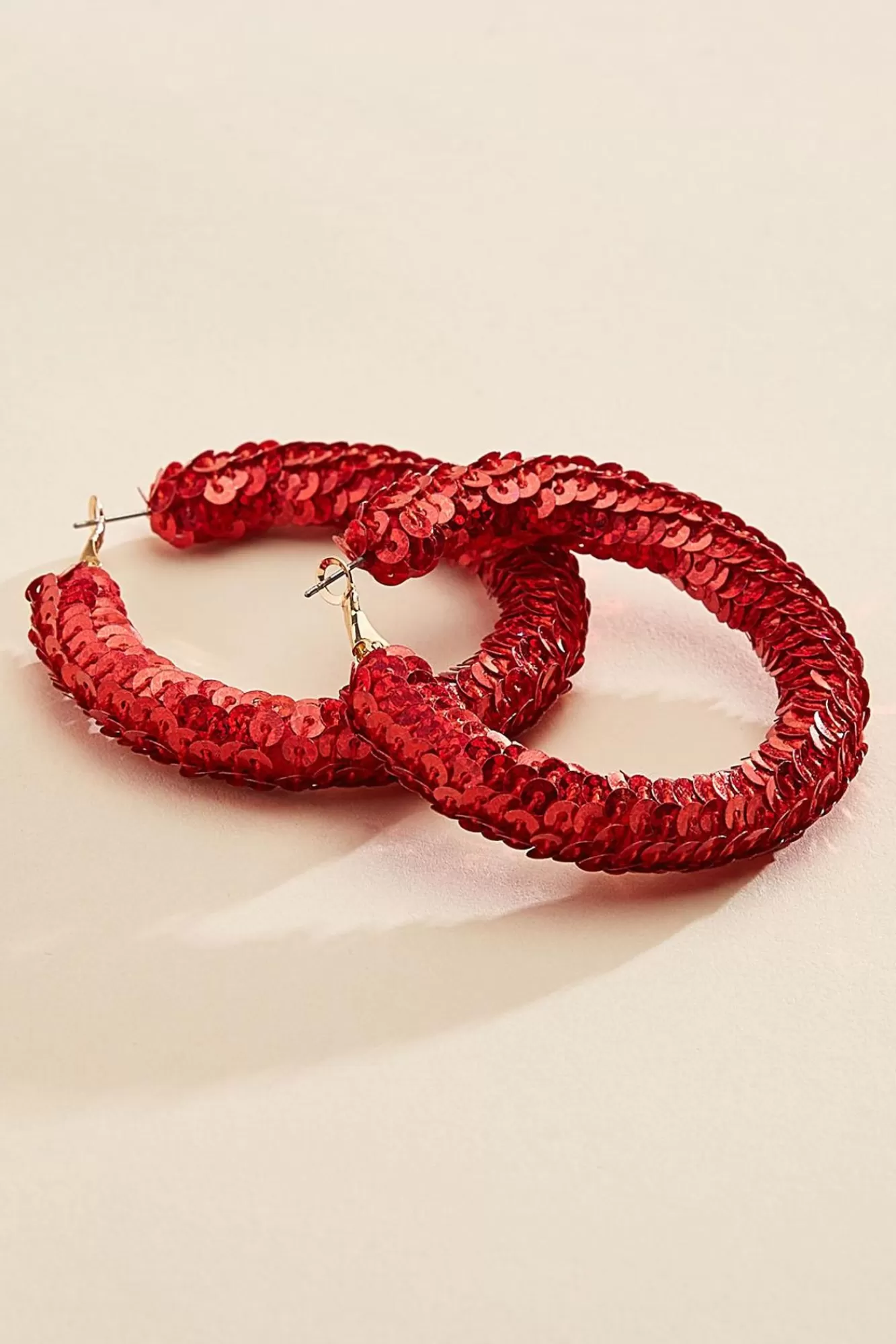 Women Versona Solid Sequin Hoop Earrings