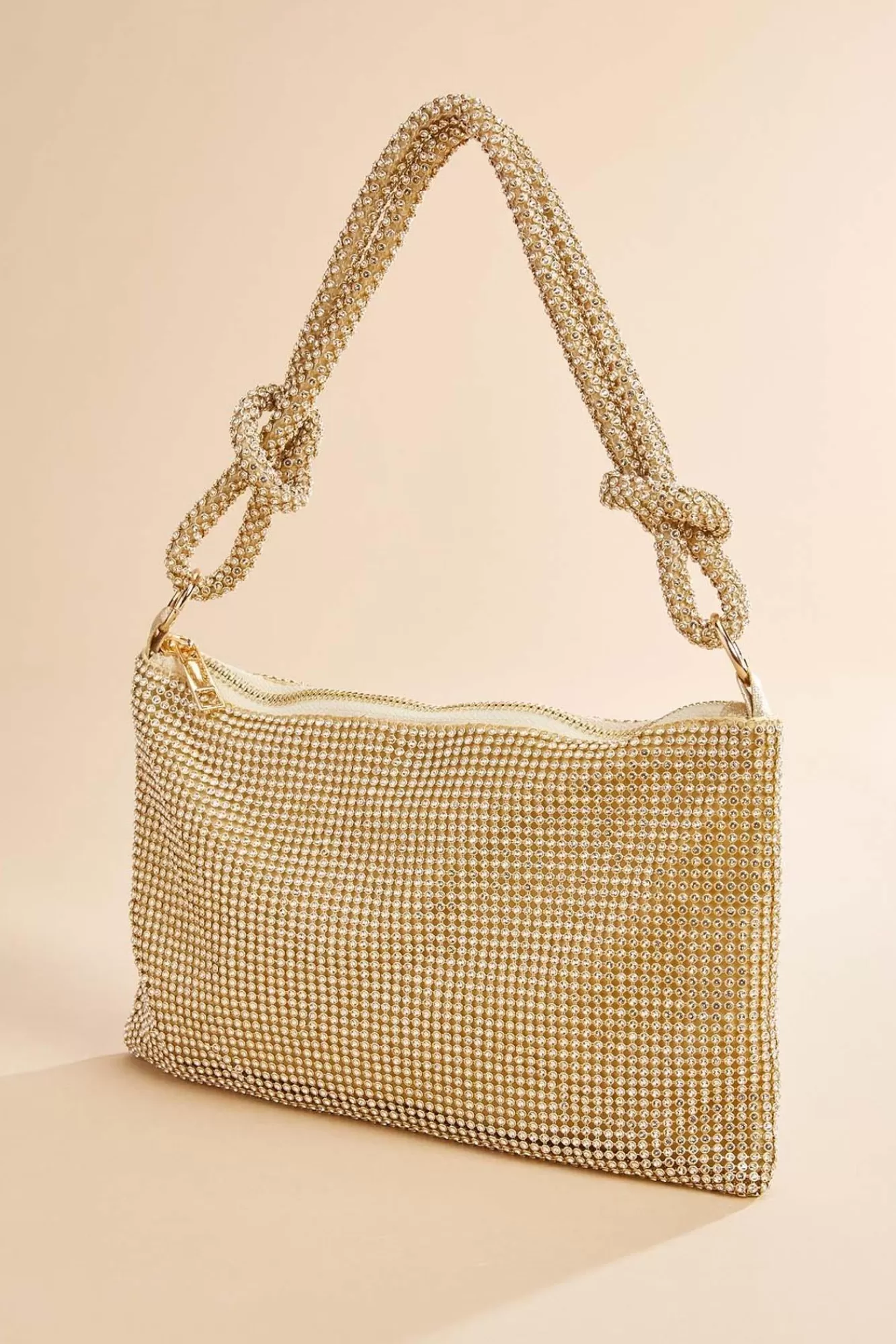 Women Versona Stone Mesh Knot Handle Bag