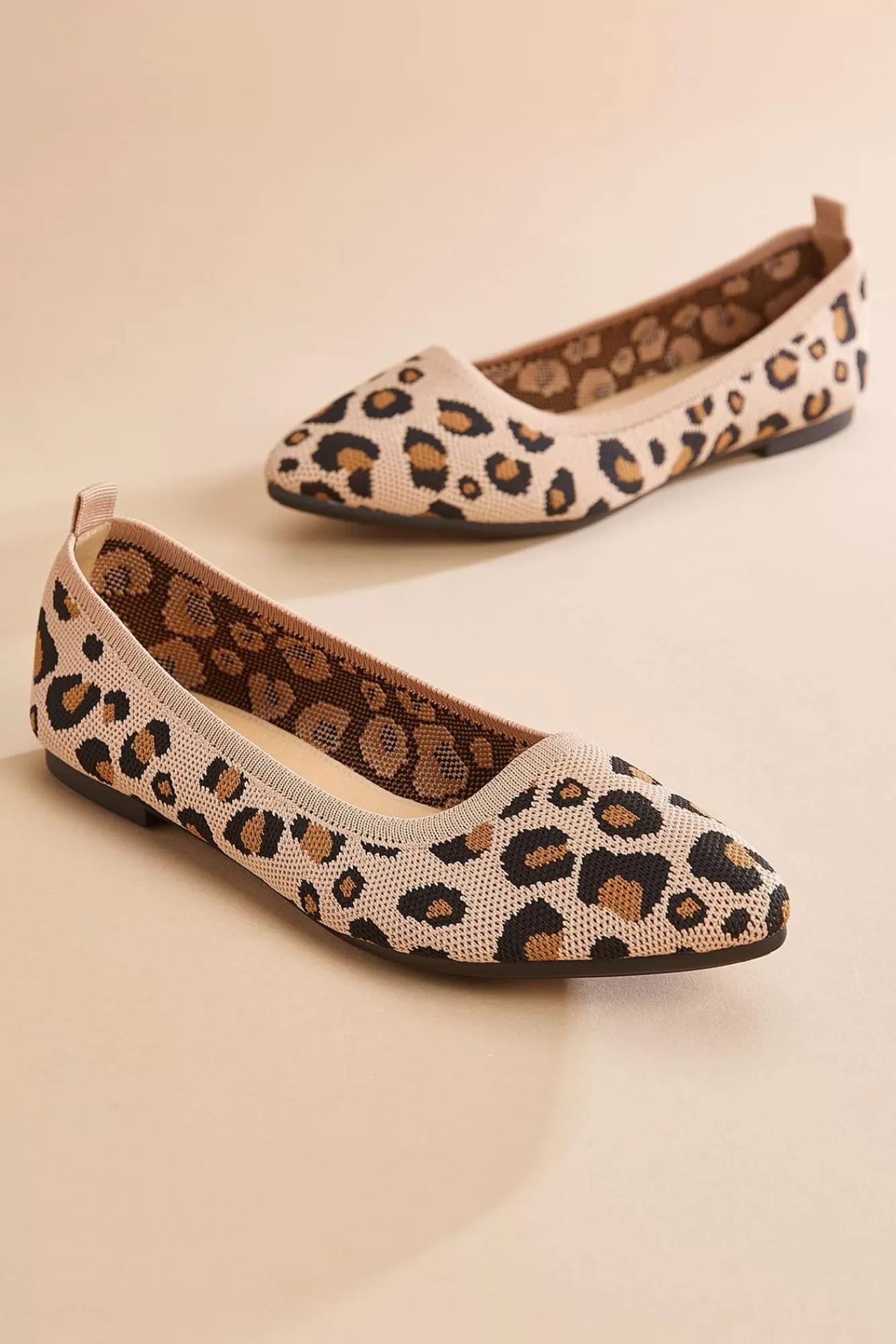 Women Versona Stretch Knit Leopard Flats