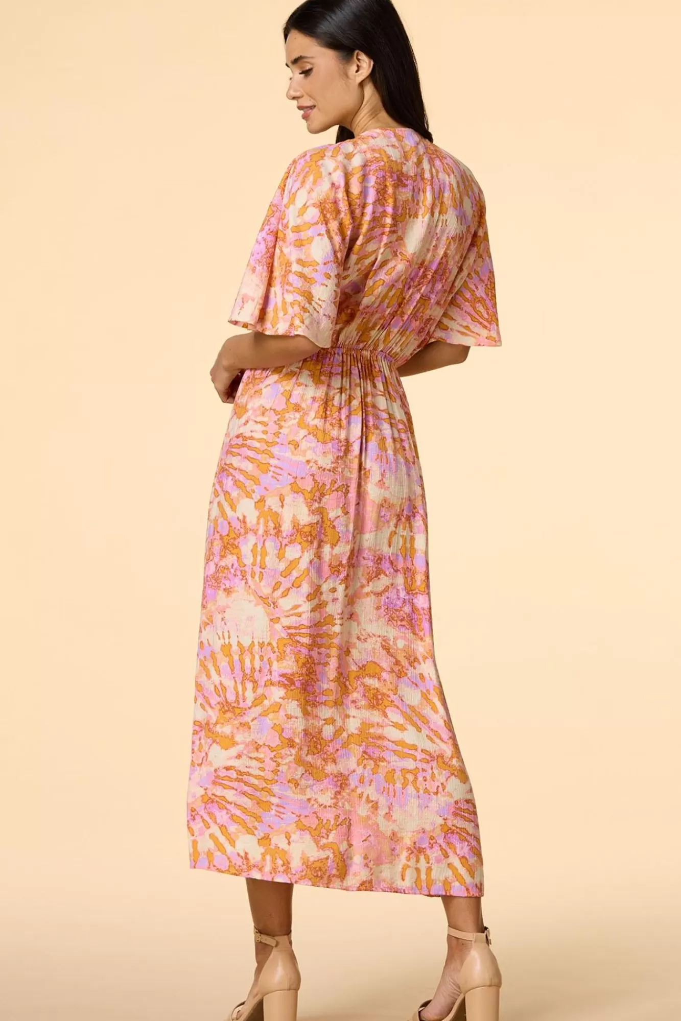 Women Versona Tie Dye Twist Midi Dress