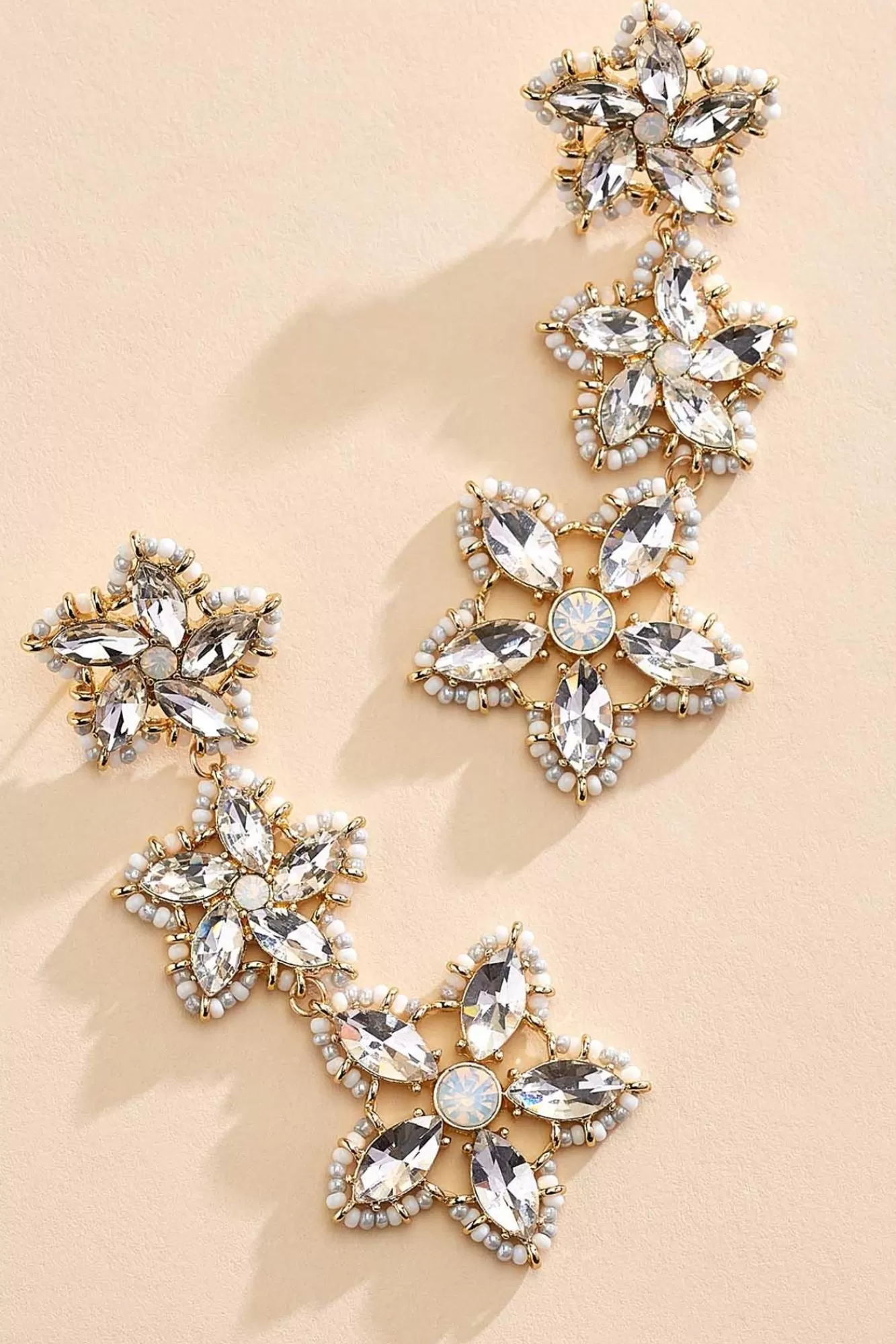 Women Versona Tiered Floral Earrings