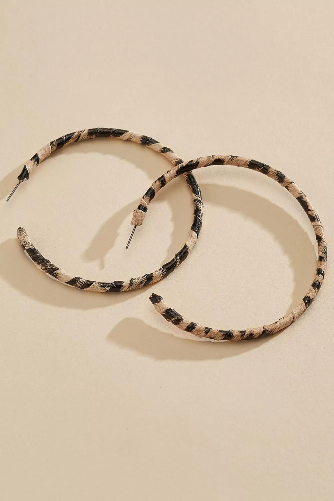 Women Versona Wrapped Animal Print Hoop Earrings