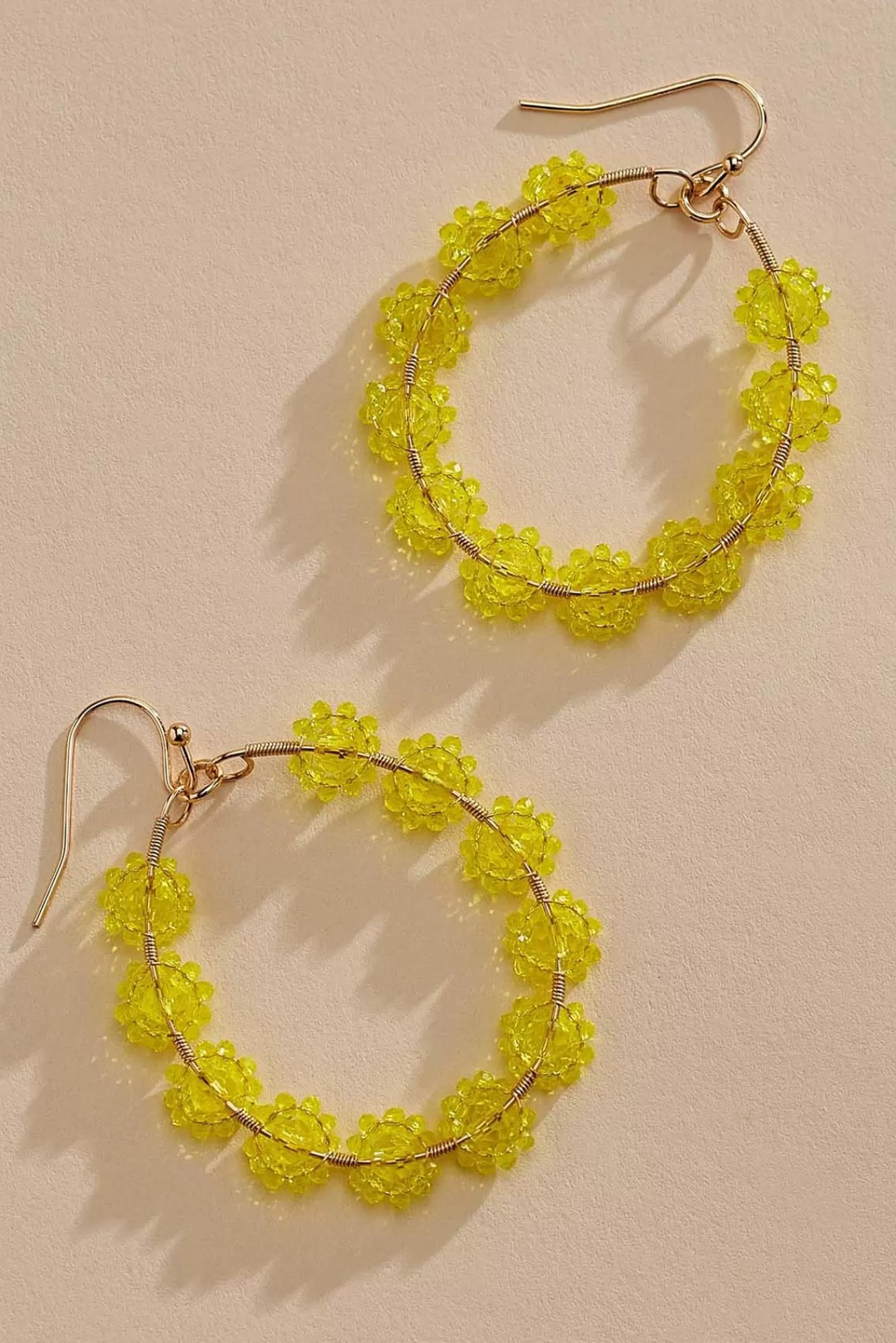 Women Versona Yellow Beaded Dangle Earrings