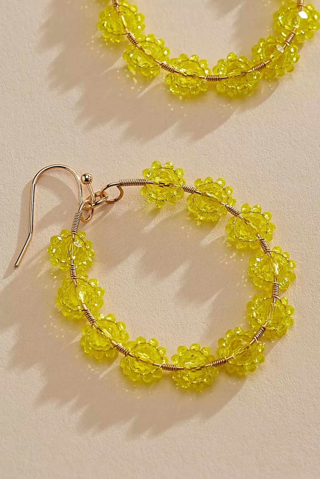 Women Versona Yellow Beaded Dangle Earrings